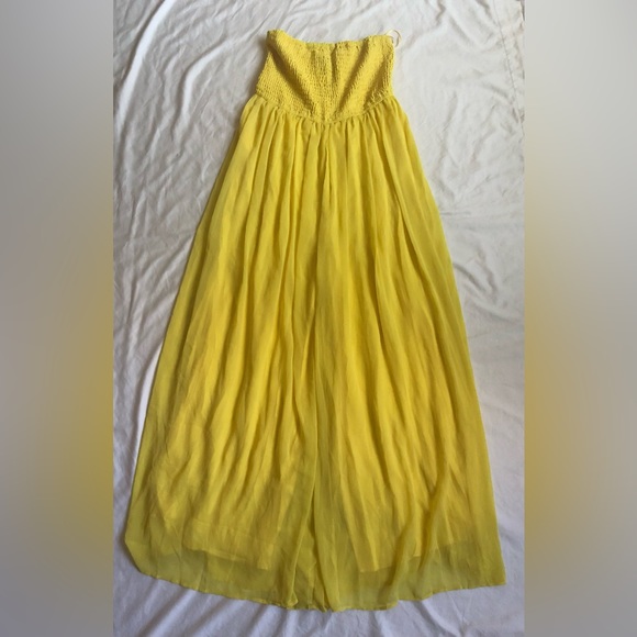 CUTE YELLOW TUBE TOP CHIFFON JUMPSUIT SIZE 2X - Picture 6 of 12